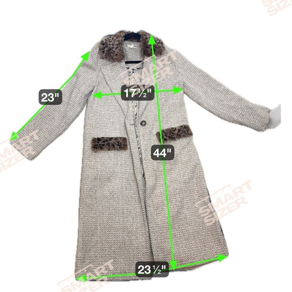 Mystree Women’s Leopard Faux Fur Collar Coat - Picture 6 of 6